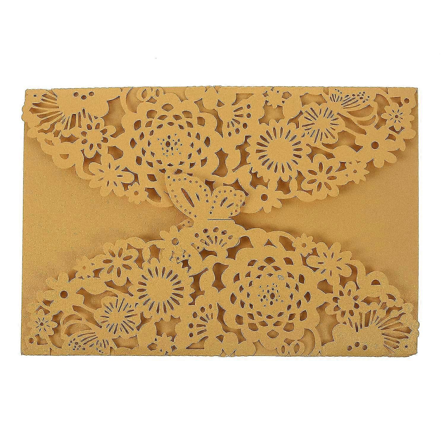 10pcs/set Delicate Carved Butterflies Romantic Wedding Party Invitation Card Envelope Invitations F