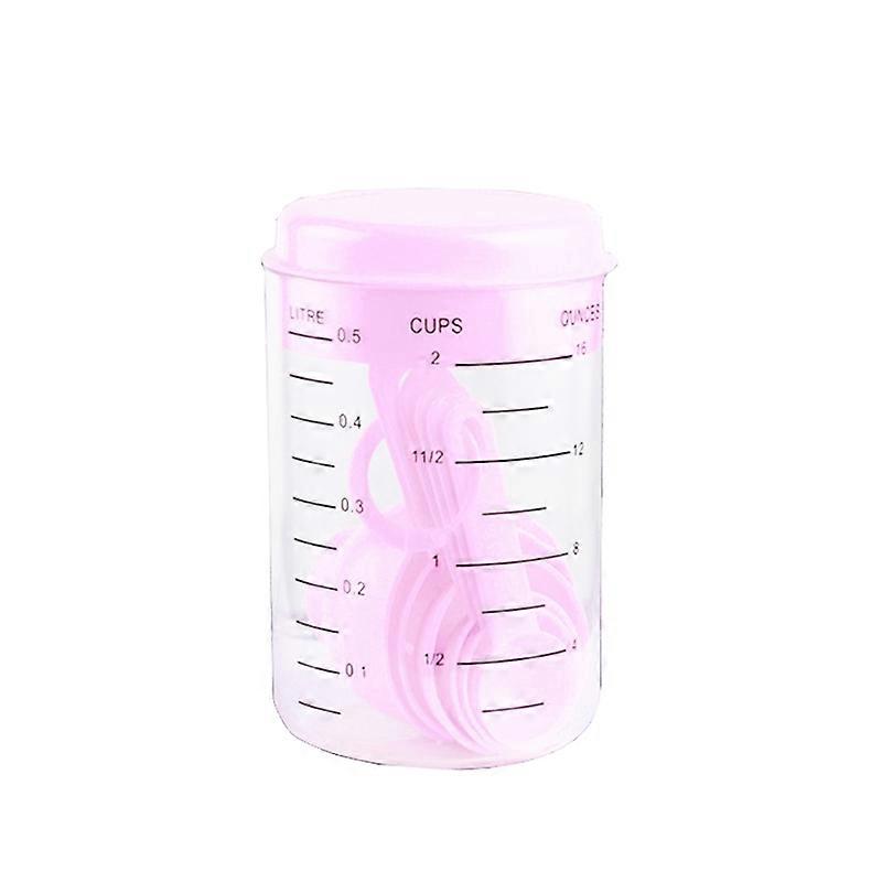 7Pcs/Set Plastic Measuring Cup Spoon Flour Milk Baking Tool Kitchen Supplies KAESI