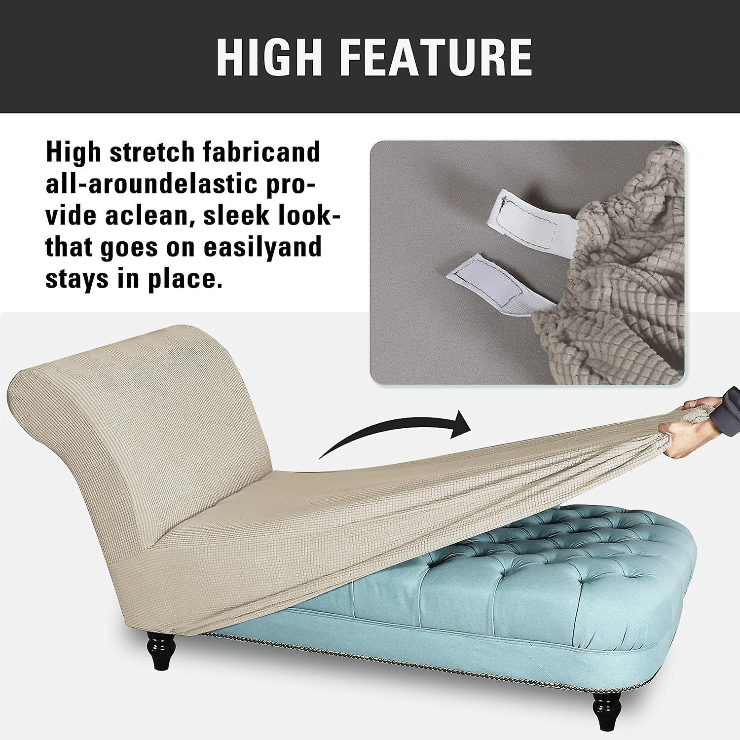Armløs lounge chaise slipcover, stretch chaise lounge dække møbler