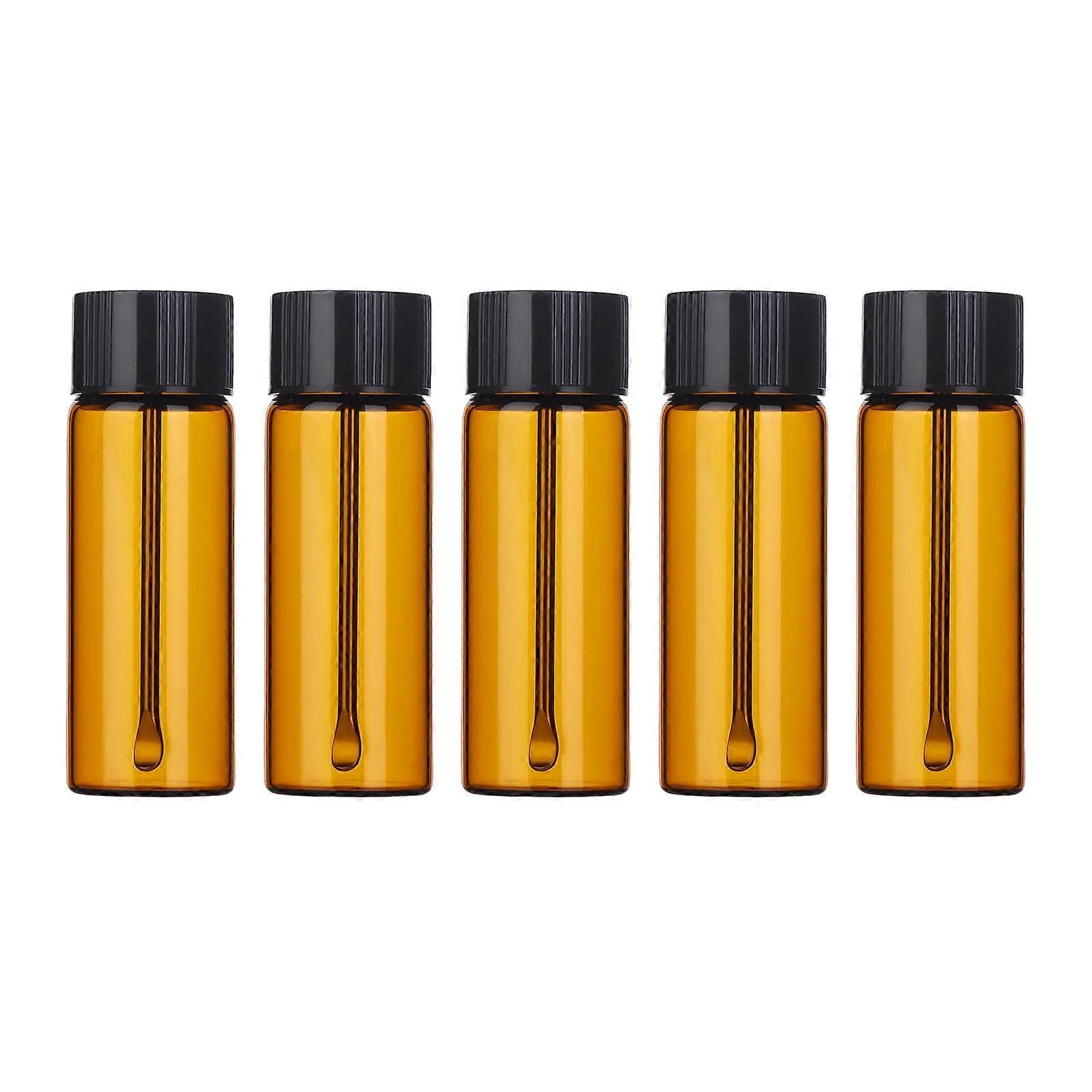 5/10Pcs Glass Powder Dispensing Bottles with Spoons Airtight Travel Spice Containers Portable Jar for Camping Kitchen Condiment Holder