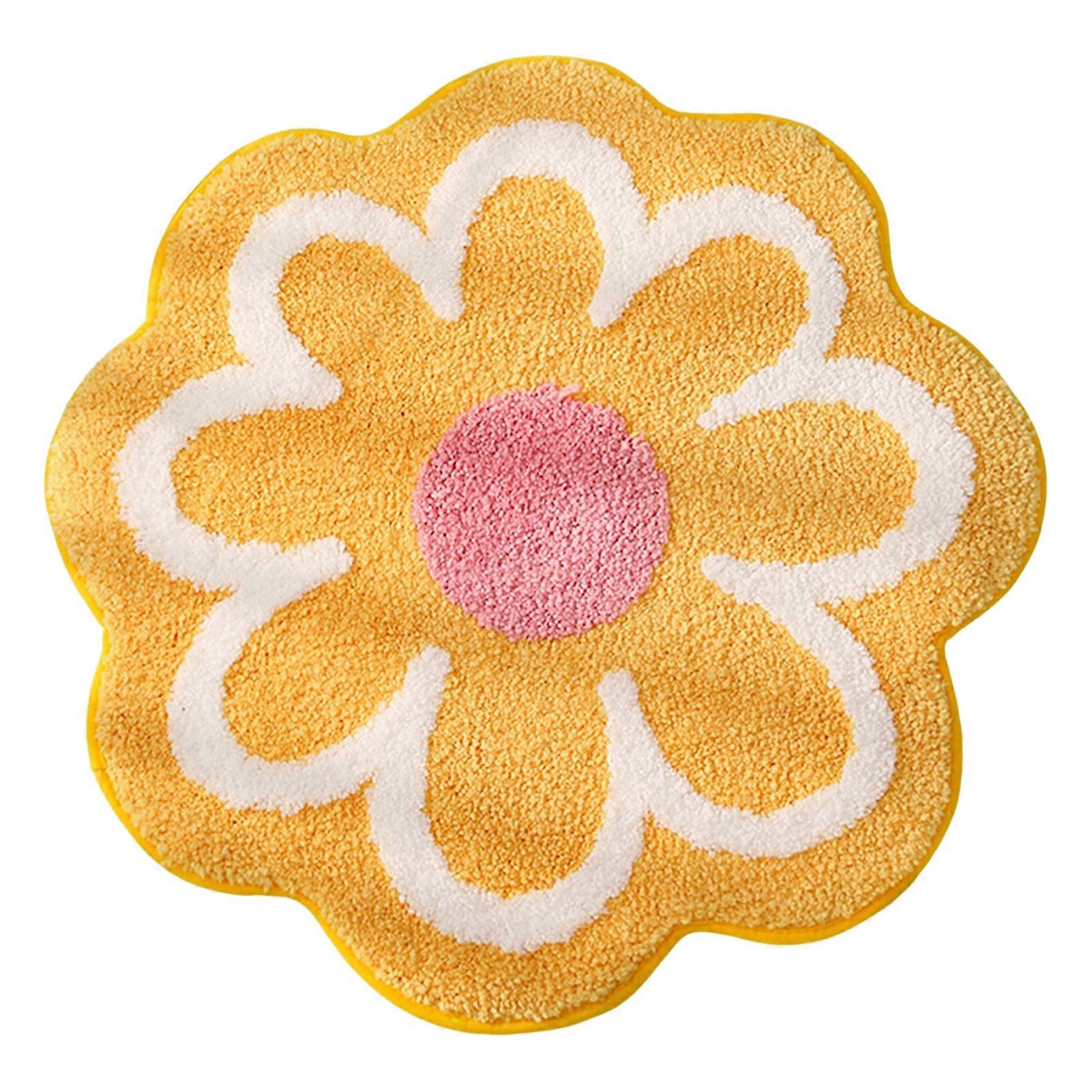 Floor Carpet Cute Non-slip Decorative Pashmina Flower Shape Absorbent Bath Rug Bathmat for Daily Use KAESI