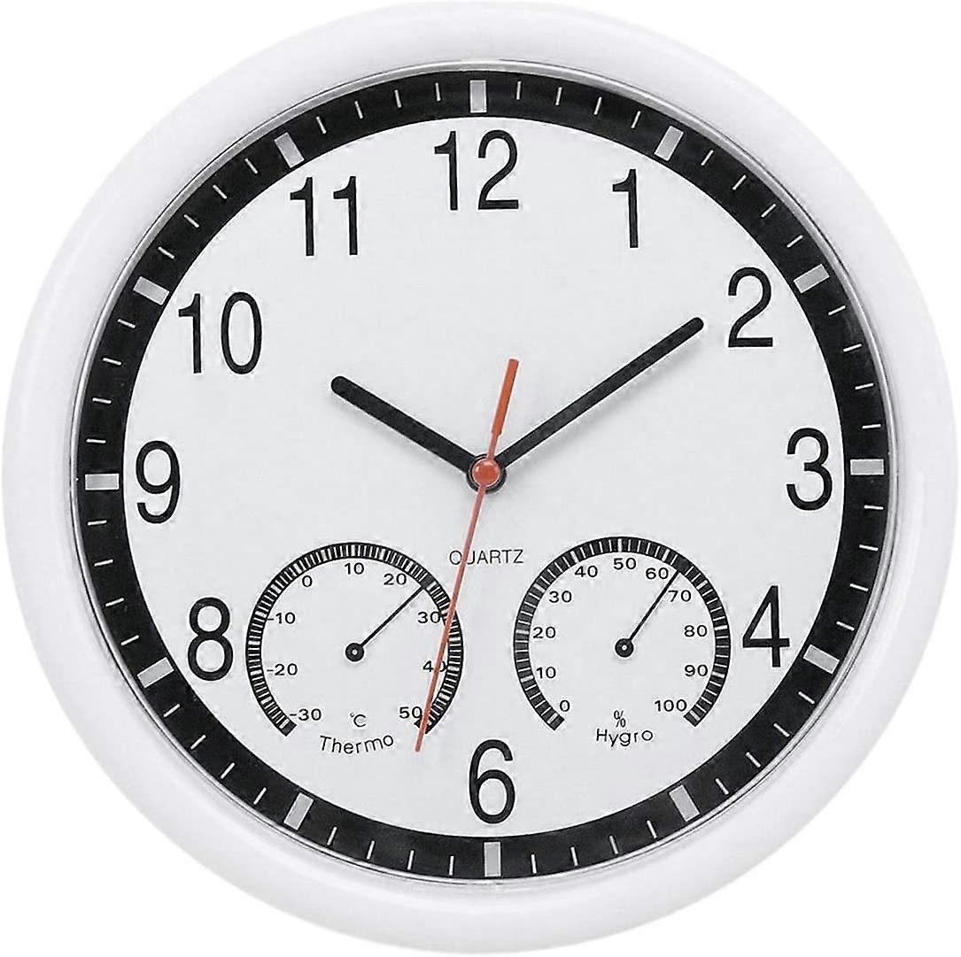 Quartz Stone Silent Wall Clock Accurate Thermometer