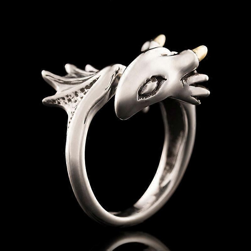 Vintage little flying dragon ring, open ring