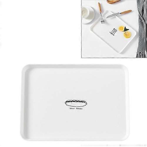 Home Simple Rechteck Frühstücksteller Kunststoff Teetablett Teller Dessert Kleines Tablett-ZC