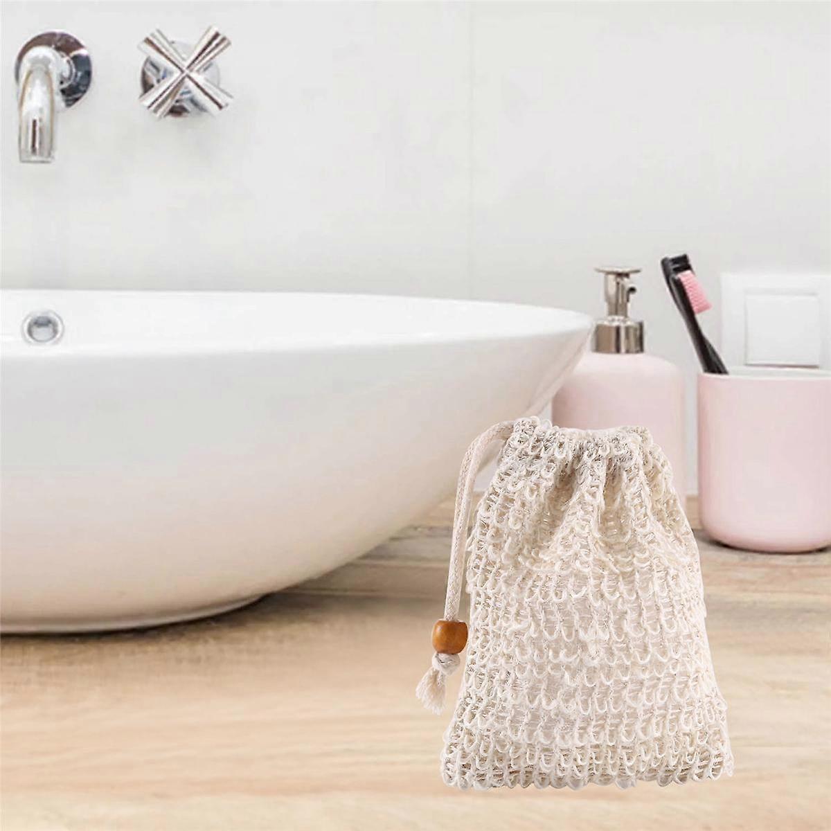 40 Pack Soap Exfoliating Bags,Soap Saver Made Sisal Mesh Soap Bag Bar Soap Bag with Drawstring for