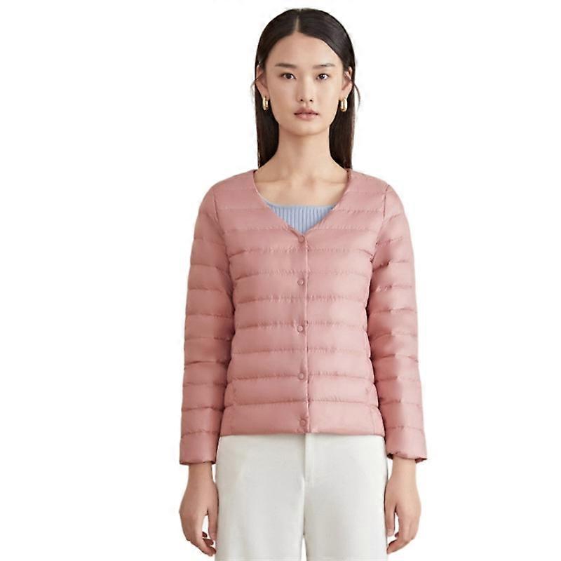 Women's Lightweight Down Jacket Quilted Puffer Coat V-neck