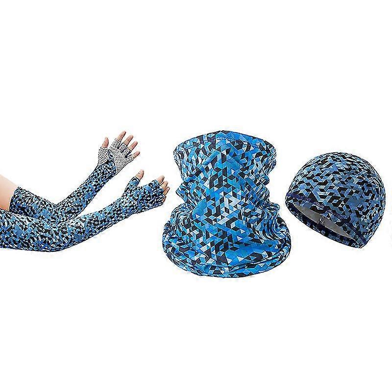 3-piece Cycling Ice-silk Kit With Sun Protection