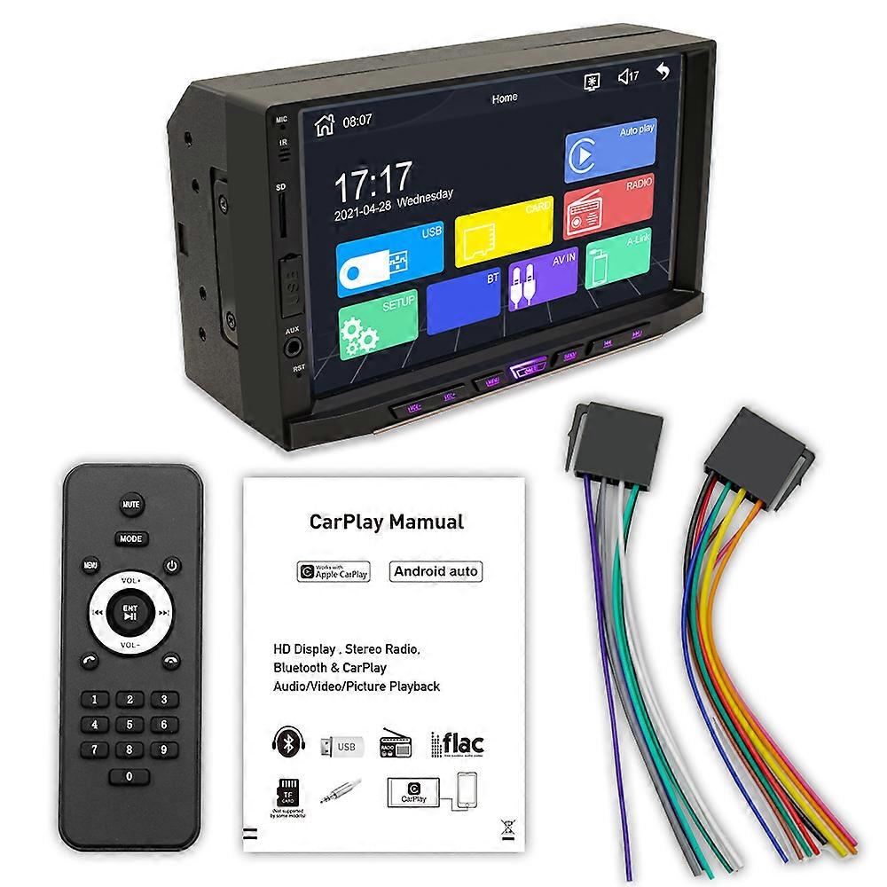 7 Inch One Din Car Radio Multimedia Video Player Audio Stereo Bluetooth Carplay Android Auto Multimedia Player Reversing Camera