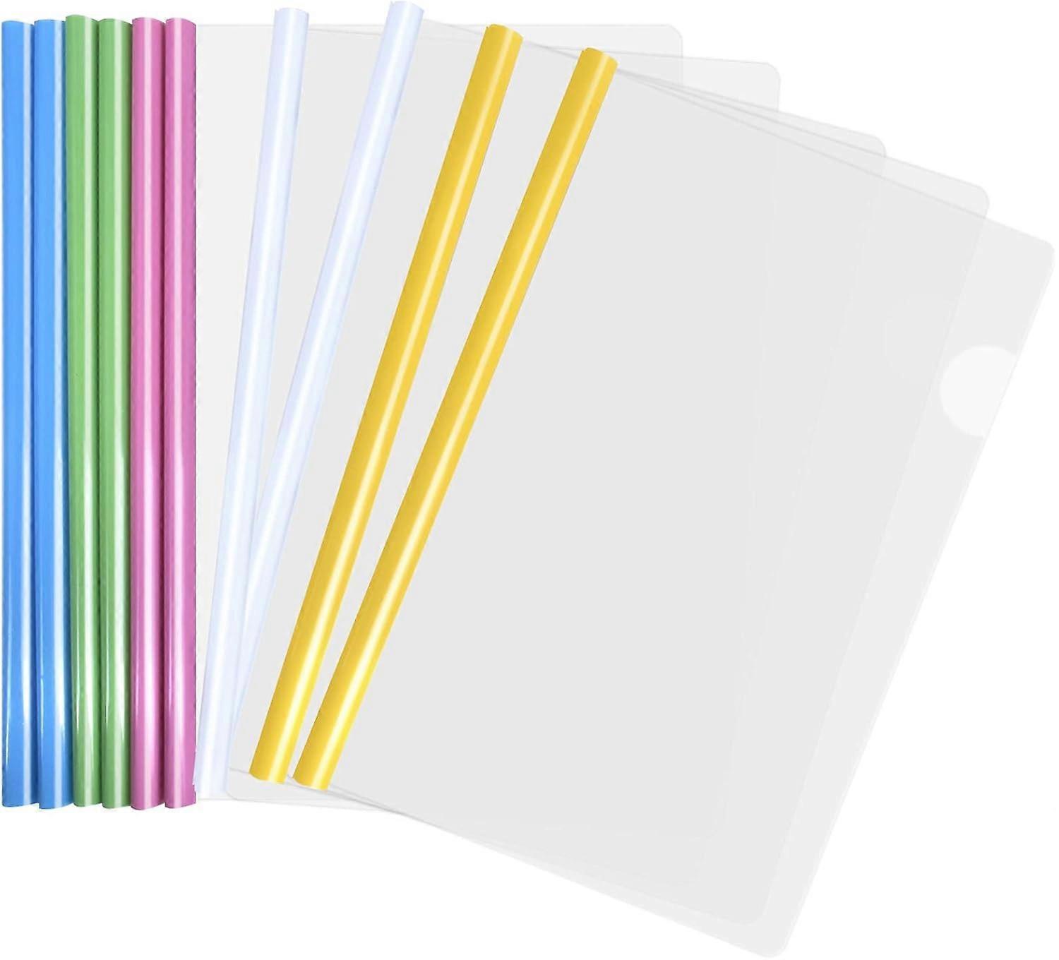 XHX 10pcs Plastic Sliding Folder, Clear Report Covers, A4 Binder Presentation Folder with Sliding Bar for Office File Organizer. Holds up to 40 Sheets