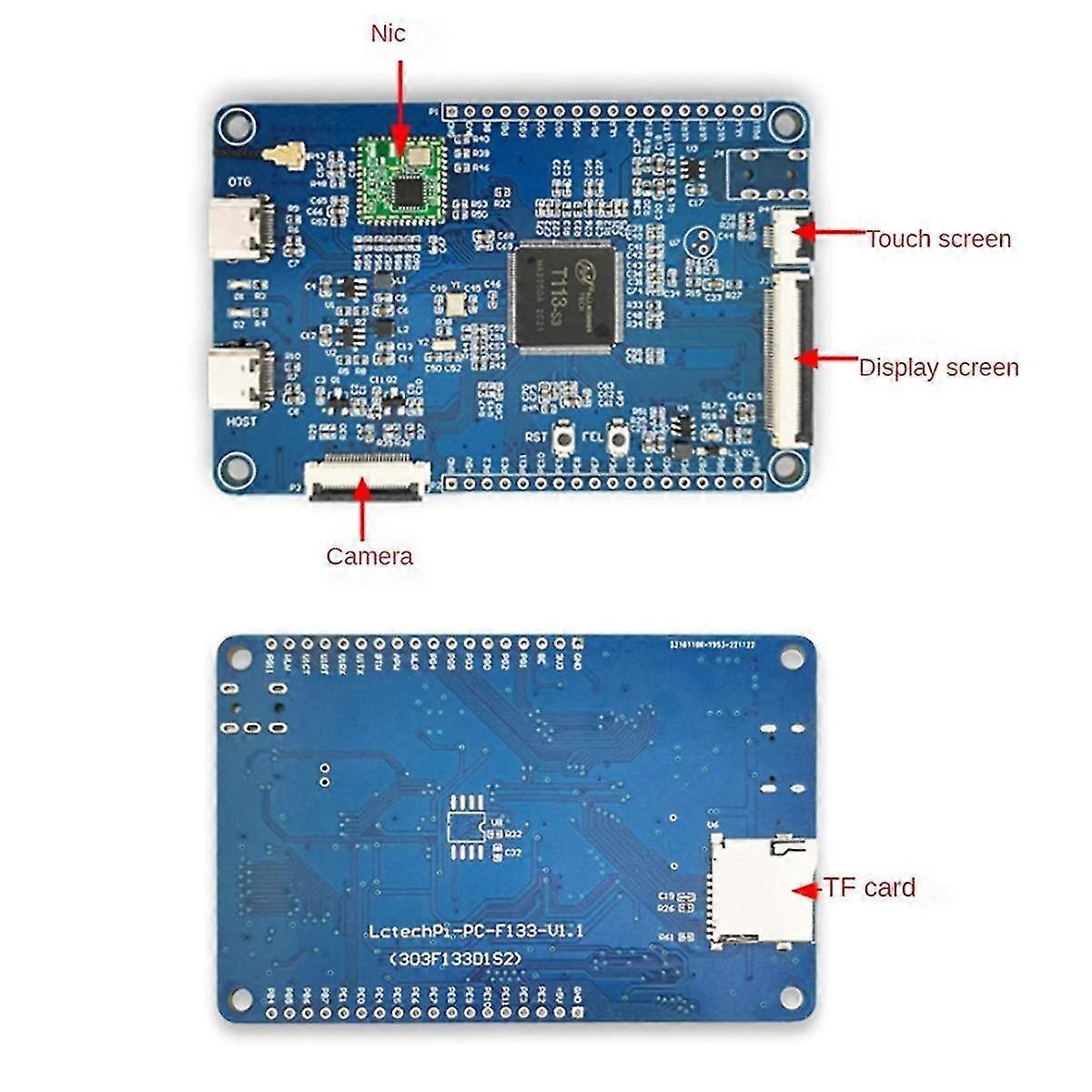 Braț de afișare Wifi -a7 Allwinner T113 Multifuncțional portabil Modul placă de dezvoltare convenabilă,b