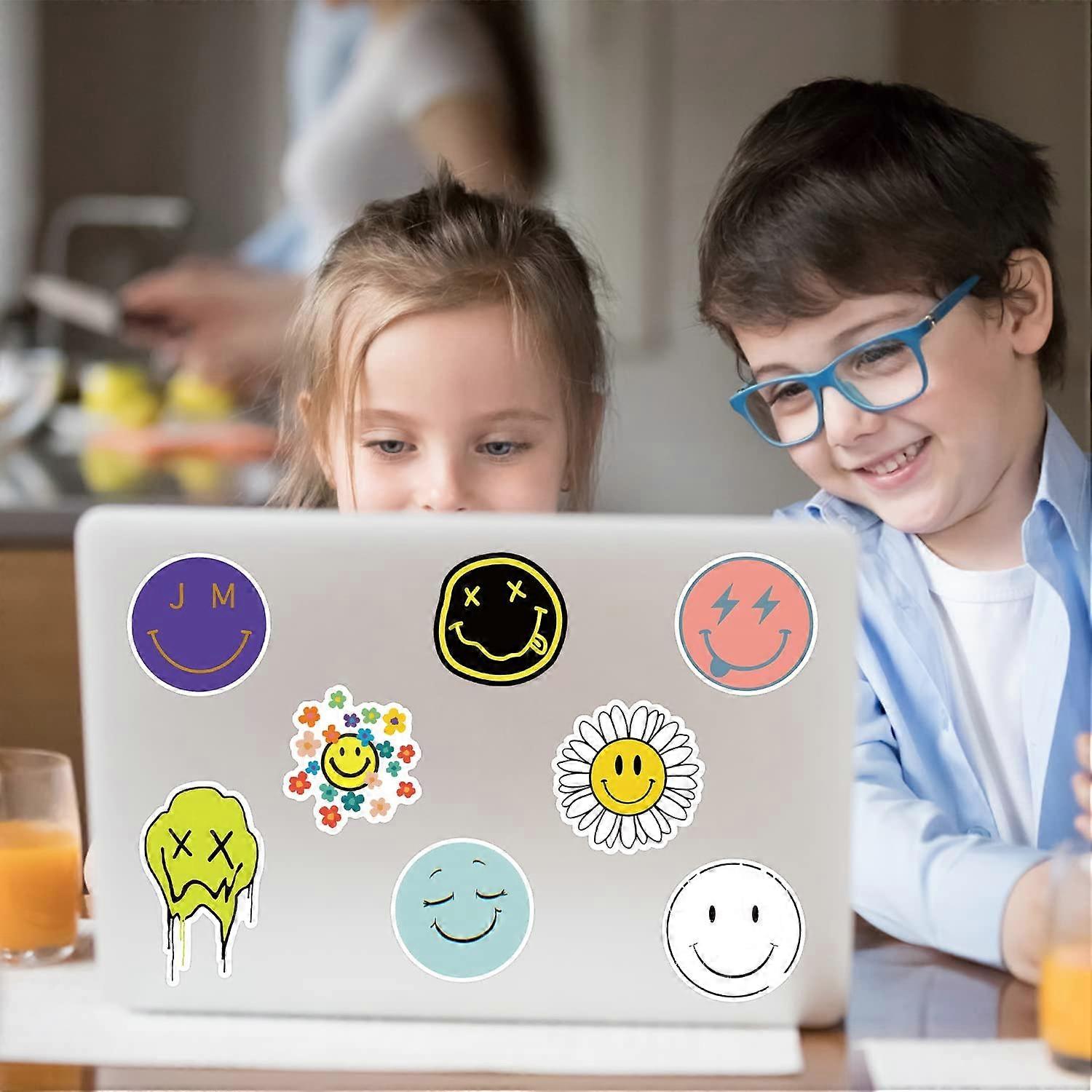 Autocollant 100 Pcs Happy Face Stickers, Style Mignon Visage