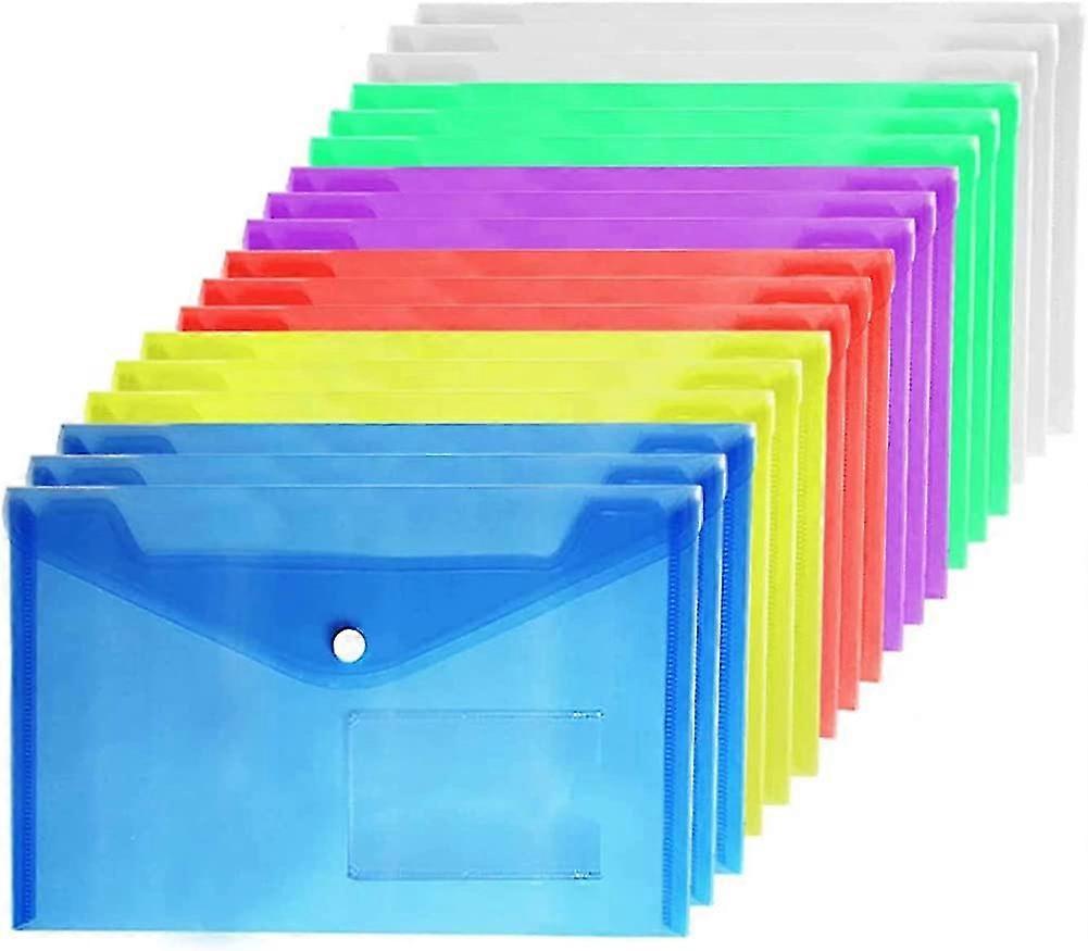 A5 Plastic Wallets (36 Pcs) - A5 Plastic Folder File Document Paperwoerk Wallets Gift