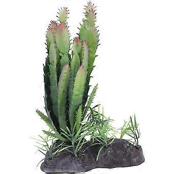 Künstliche Aquarienpflanzen, Aquarium-Ornament für Schildkröten, Eidechsen, Chamäleons, Terrarium-Dekoration, Zubehör (grün)