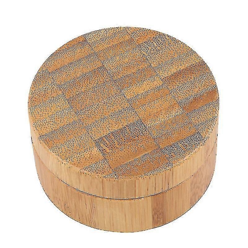 1pc Makeup Powder Box Bamboo Empty Case Cosmétique Travelling Bottle Subpackage Storage Container With Puff 30g