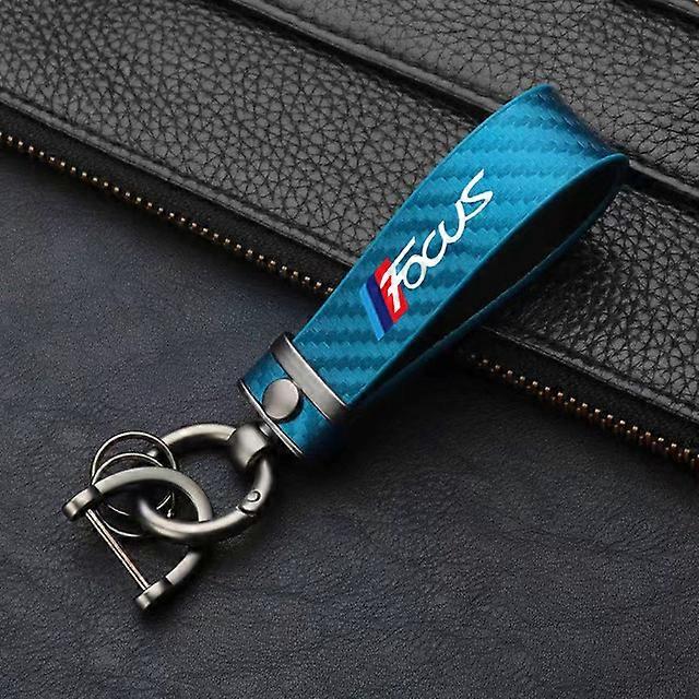 For Ford Focus 3 4 ST MK3 MK4 Fiesta Car Accessories Carbon fiber Car Key Pendant Split Rings Keychain
