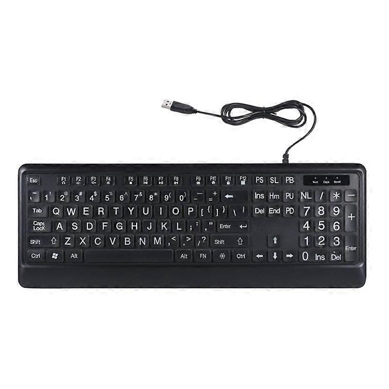 104Keys Large Print Computer Keyboard Enhanced Visibility, Quick Operation