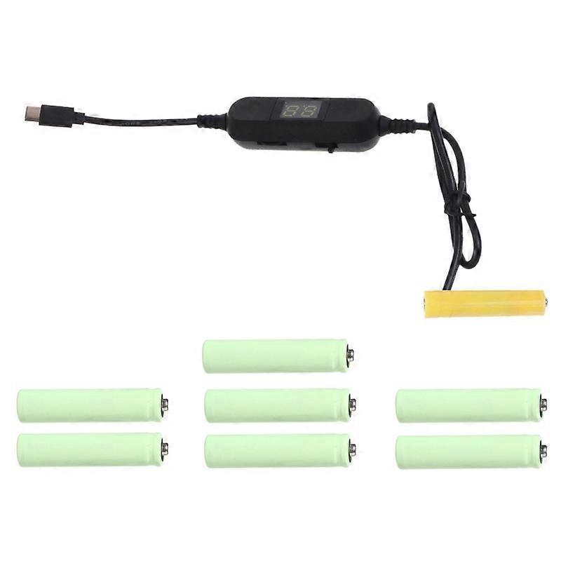 Type C 5V3A to 1.5V-12V LR3 AAA Dummy Battery Power Cable for Radios LED Light