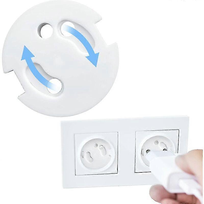 French Baby Socket Cover-Protection Baby Sockets-Electrical Socket Covers-Child Safety-Turning Mechanism10Pcs