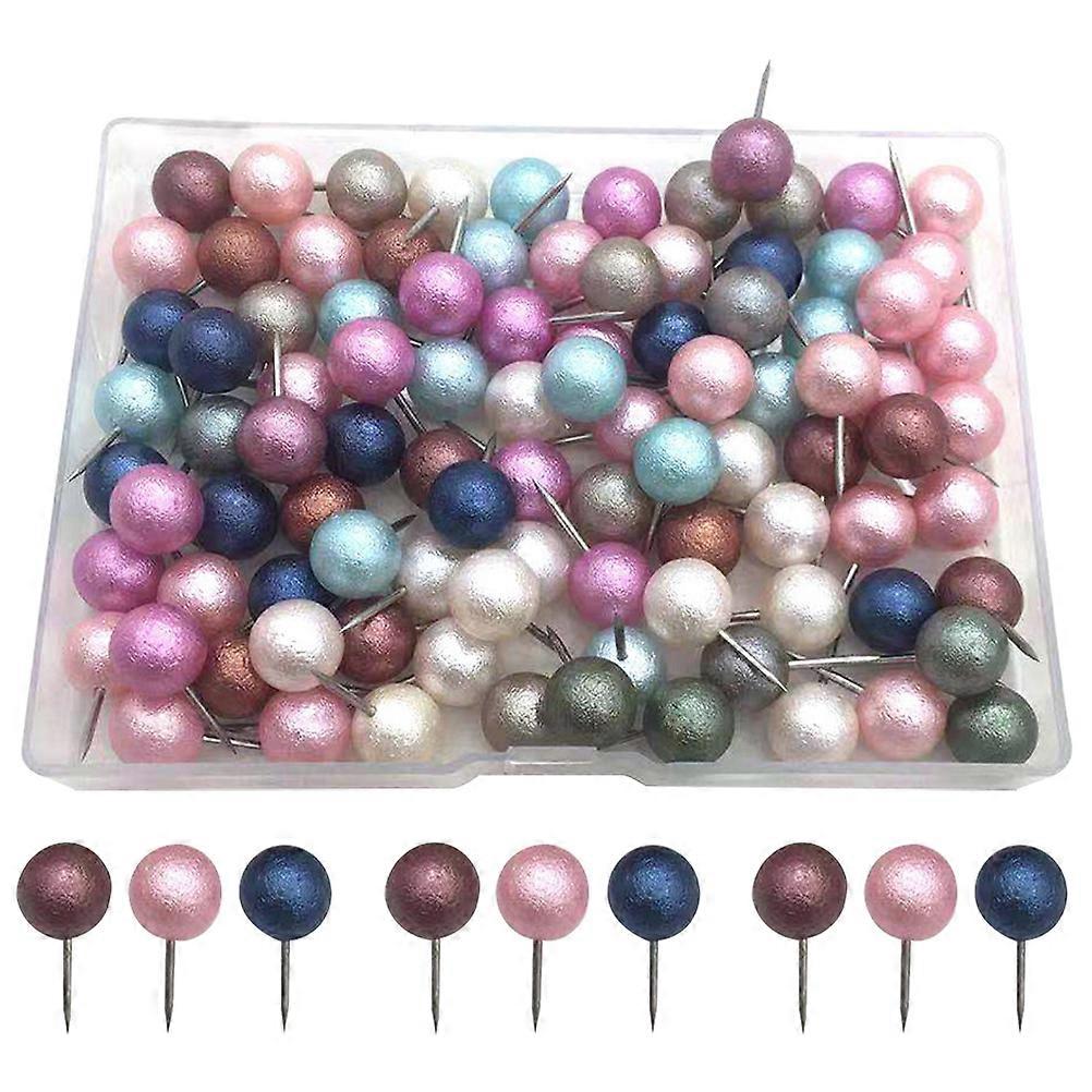 100pcs Ball Shaped Head Thumb Tacks Portable Map Pushpins Map Thumbtacks