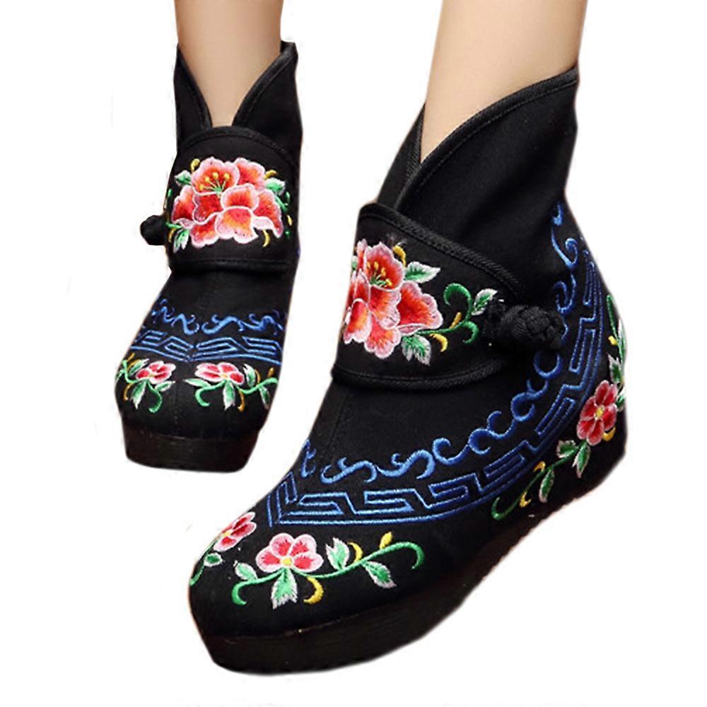 Bottes courtes en toile brodée, chaussures en tissu ancien de Pékin
