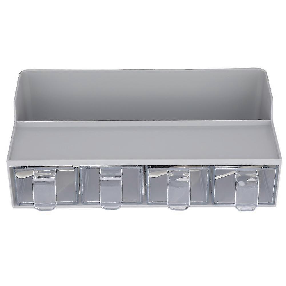 Acrylic Spice Jars Dispenser 4 Pcs Gray Condiment Storage Containers