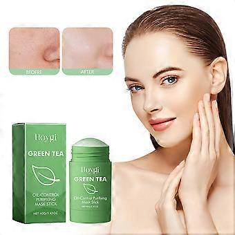 Stick per maschera al tè verde, maschera purificante al tè verde, maschera per la pulizia profonda del viso, maschera all'argilla verde per la rimozione dei punti neri per i pori restringenti e la cura della pelle