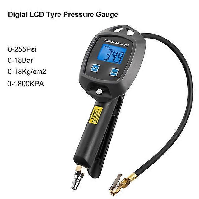 Tire Pressure Gauge Digital Display High-precision Monitoring Inflation Gun Car Tire Manometro With Inflator Hose Universal