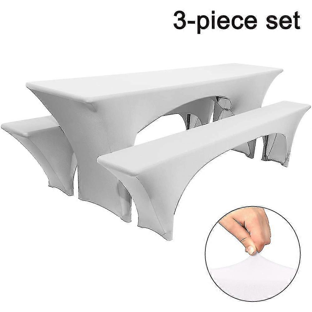 Elastic Beer Table Covers Beer Bench Cover & Tablecloth For 3 Sets Of Wide Beer Tent Fittings Stretch Covers For Beer Bench Covers