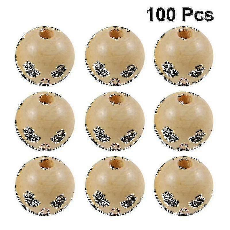 100pcs Round Bead Diy String Bead Accessory Laughing Face Bead (18mm)