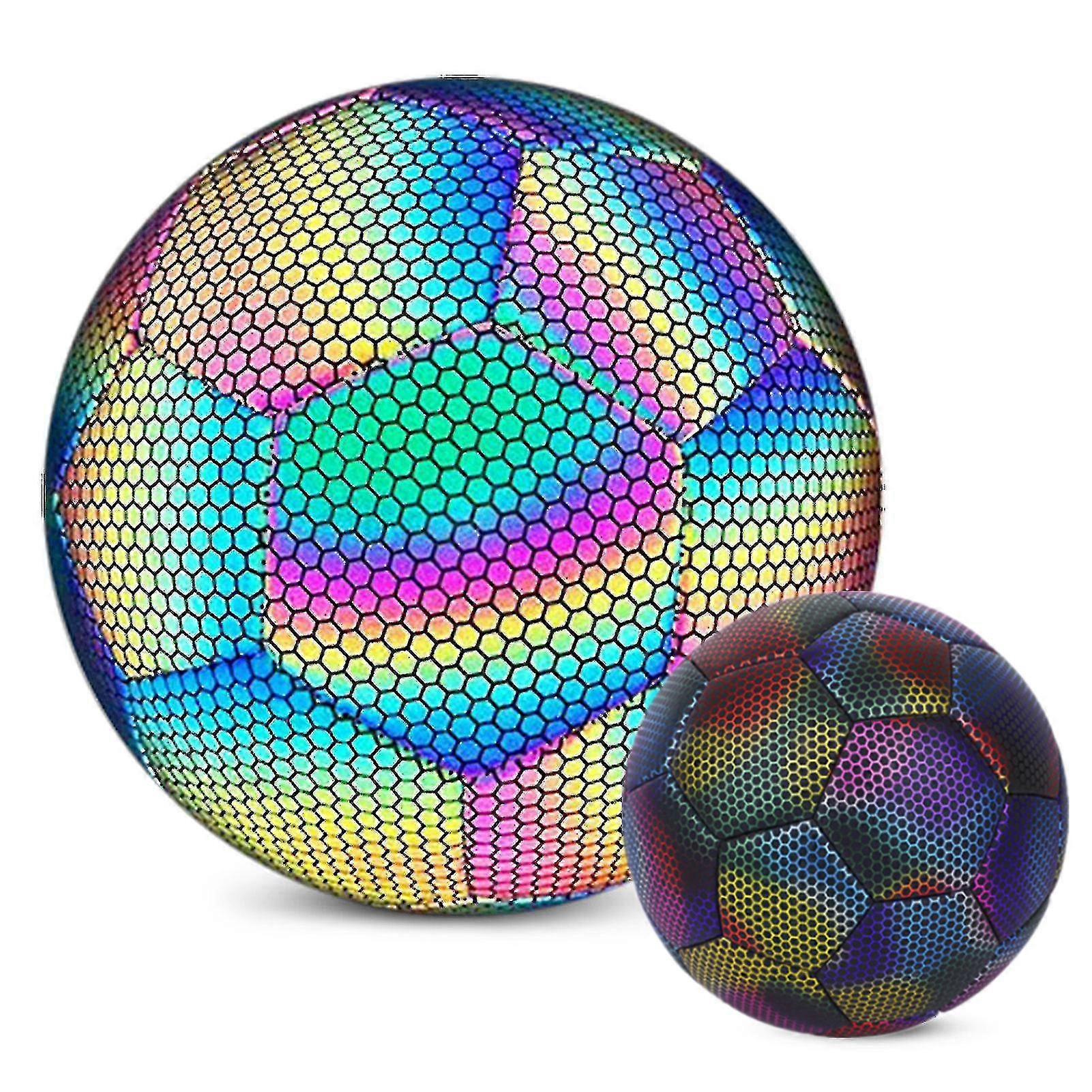 Reflective Soccer Ball Luminous Night Glow Footballs For Student Training