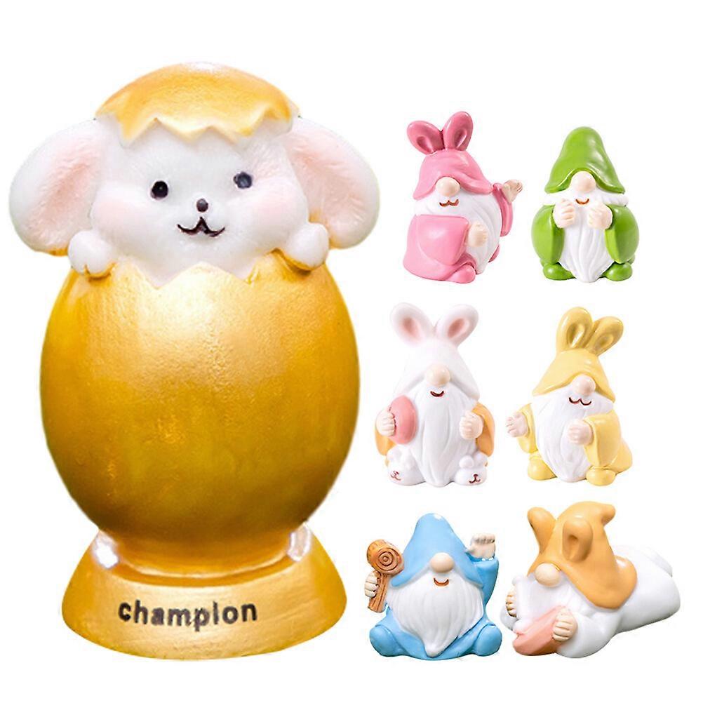 7pcs Easter Gnome Resin Easter Gnome Decoration Spring Easter Gnome Easter Elf Statue