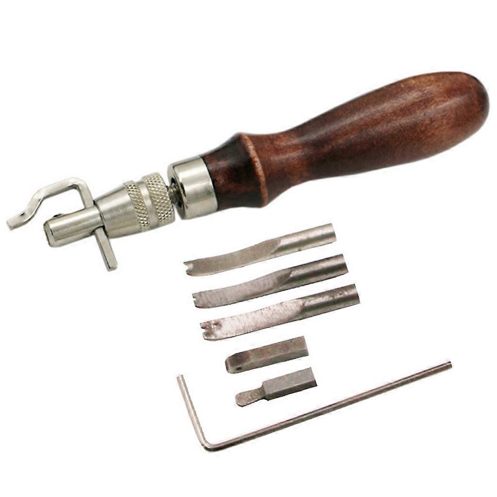 Leather Punch Tools Adjustable DIY Crafts Cutting Edging Stitching Groover Kit