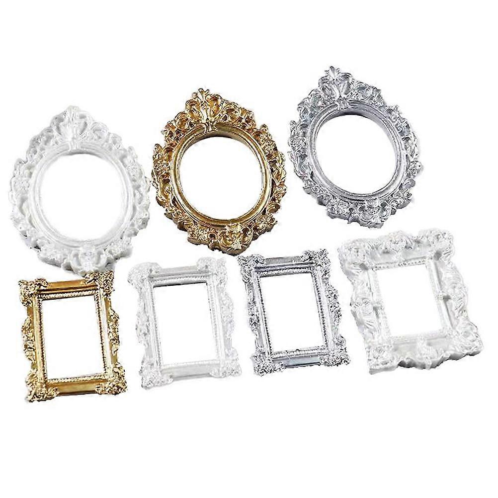 7 Pcs Scrapbook Materials Family Photo Frame Resin Scrapbooking Embellishments Photo Frame Bead Gallery Picture Frame