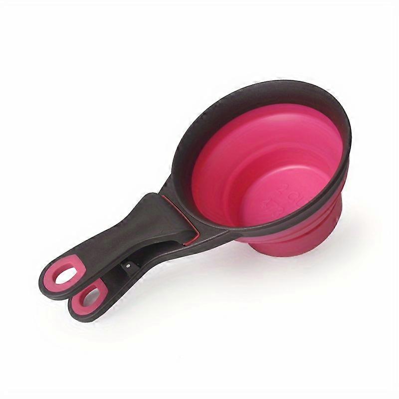 New style Dog Travel Feeder Bowl, Multifunctional Folding Silicone Portable Dog Food Bowl Dog Food Scoop Measuring Spoon With Sealed Bag Clip, Pet Tab