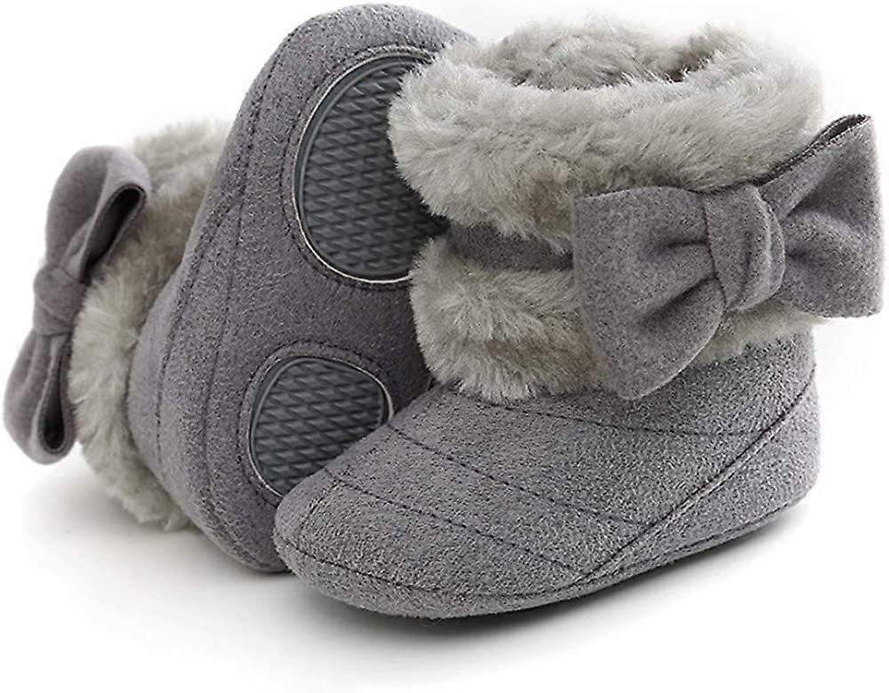 Baby Girl Booties Non Slip Faux Fur Infant Ankle Snow Boots Newborn Toddler First Walker Winter Crib Shoes 3-18 Months