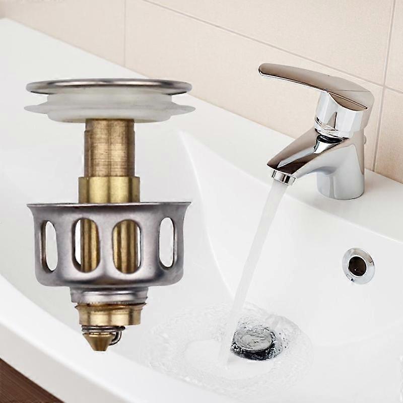 Sink Up Drain Stopper Drainer Basin Bathroom Lavatory Basin Bounce Core Cap Washbasin Plug Brass Bounce Core 1pc