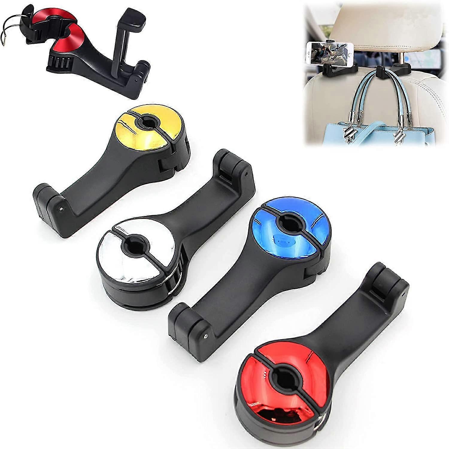 2 In 1 Auto Kopfstütze versteckter Haken, 2pcs 2 in 1 Autositz Kopfstützenhaken, 360rotation Kopfstützenhaken Geldbörse Halter für Auto, Tasche