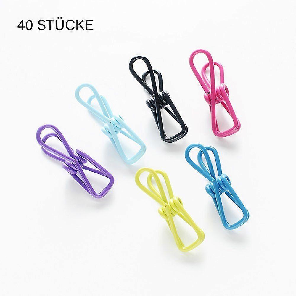 40 St Kläder Pinnar Kläder Pinnar Rostfritt Stål Kläder Pinnar Kläder Pinnar Handduksklämmor Färgglada Kläder Pinnar Handduksstrumpor