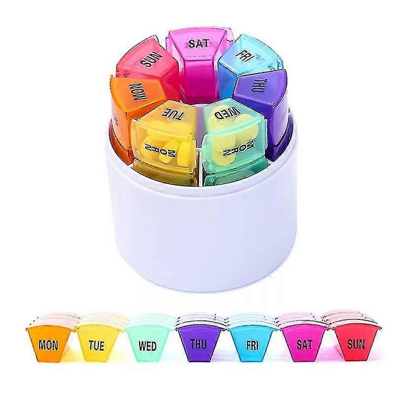 28 Grids Pill Box Splitters 7 Colors One Week Medicine Storage Container Case