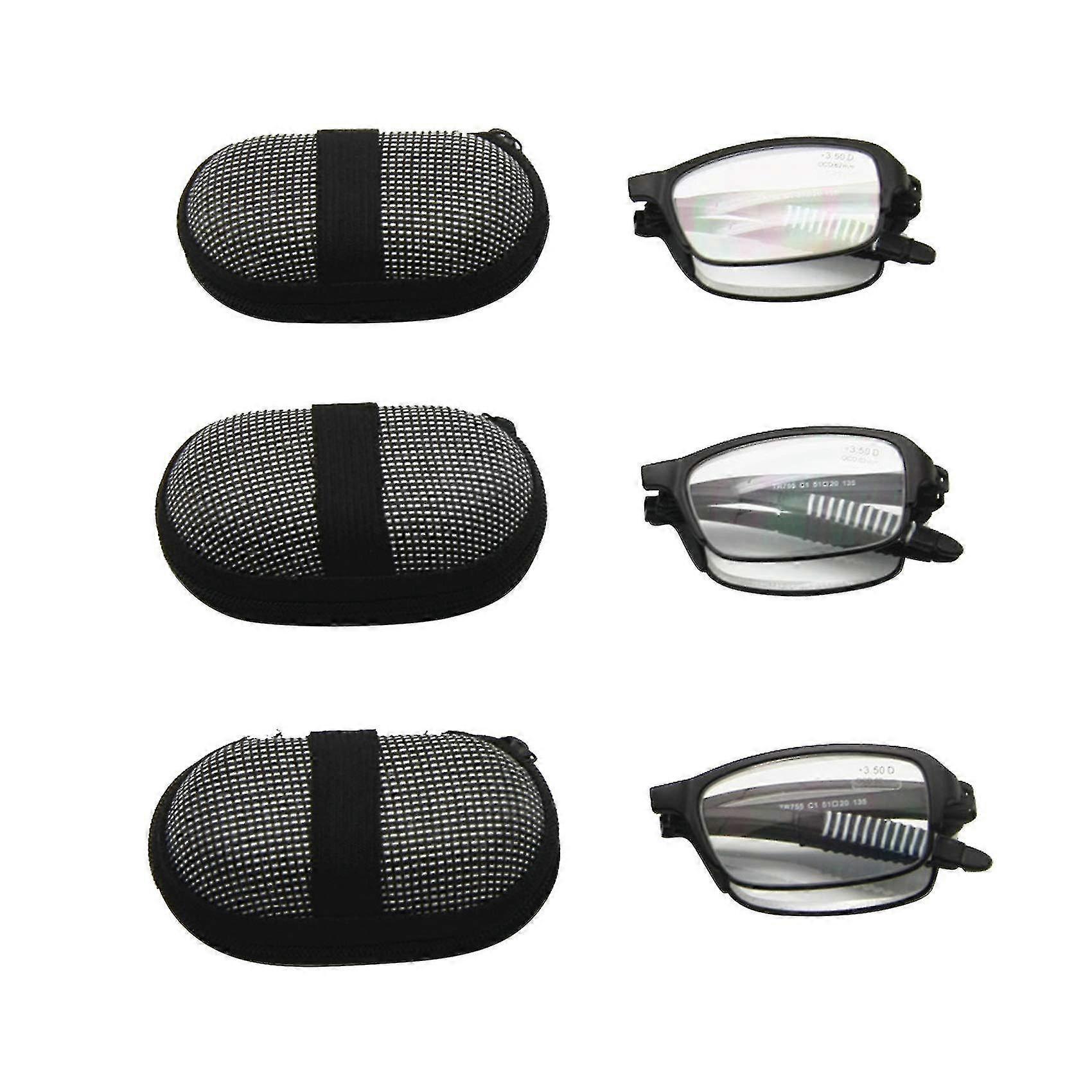 Pair Pack Mini Folding Reading Glasses With Case +2.0men Women Foldable Presbyopia With Pocket Reader
