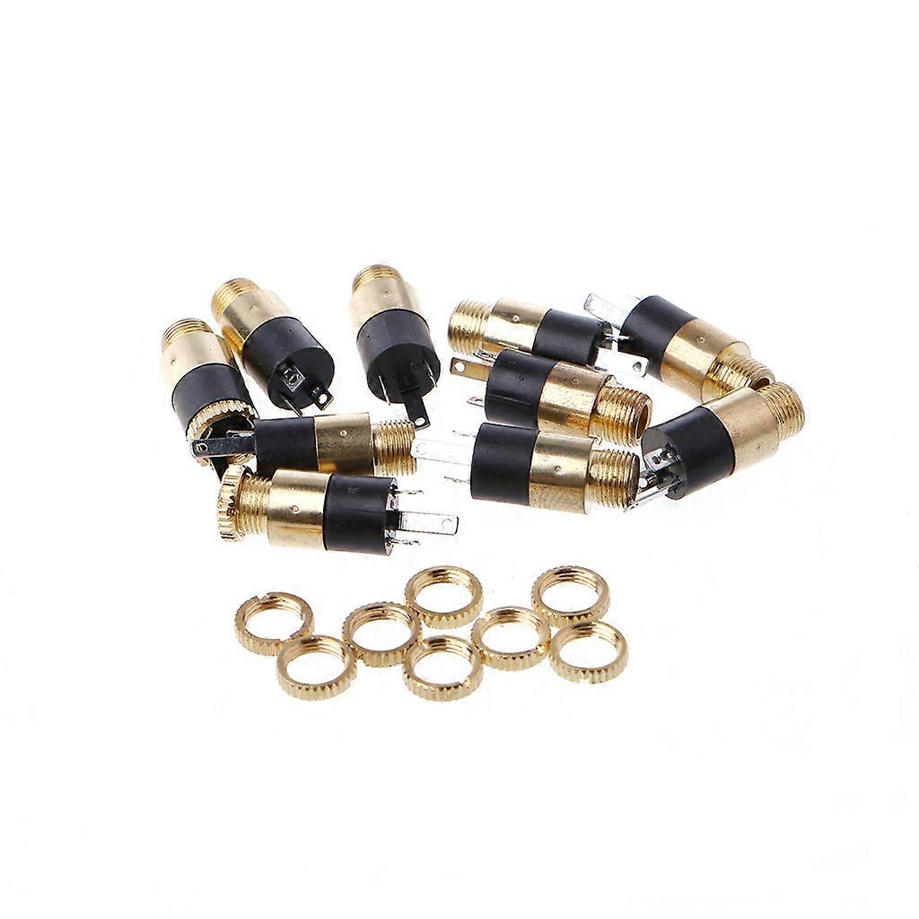 10 Pcs 3 Pin 1/8" 3.5mm Stereo o Headphone Socket with Nut Panel Mount PJ-39