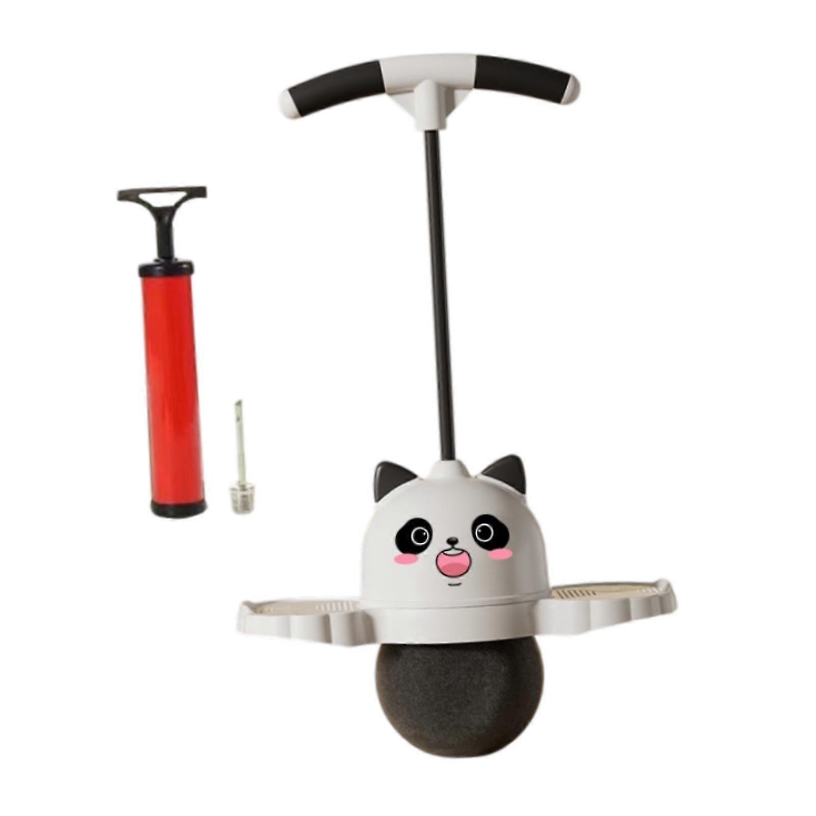 Panda Shape Pogo Ball with Handle Kids Pogo Stick Jump for Playground White