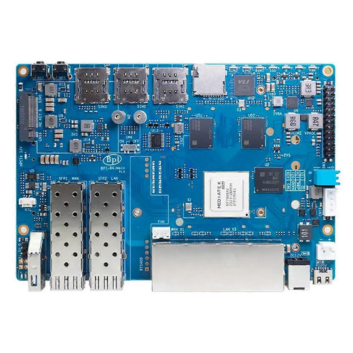 Pour Banana Pi -R4 Routeur Carte de développement 4GB RAM MT7988A avec 2 SFP High-Performance Open-Source