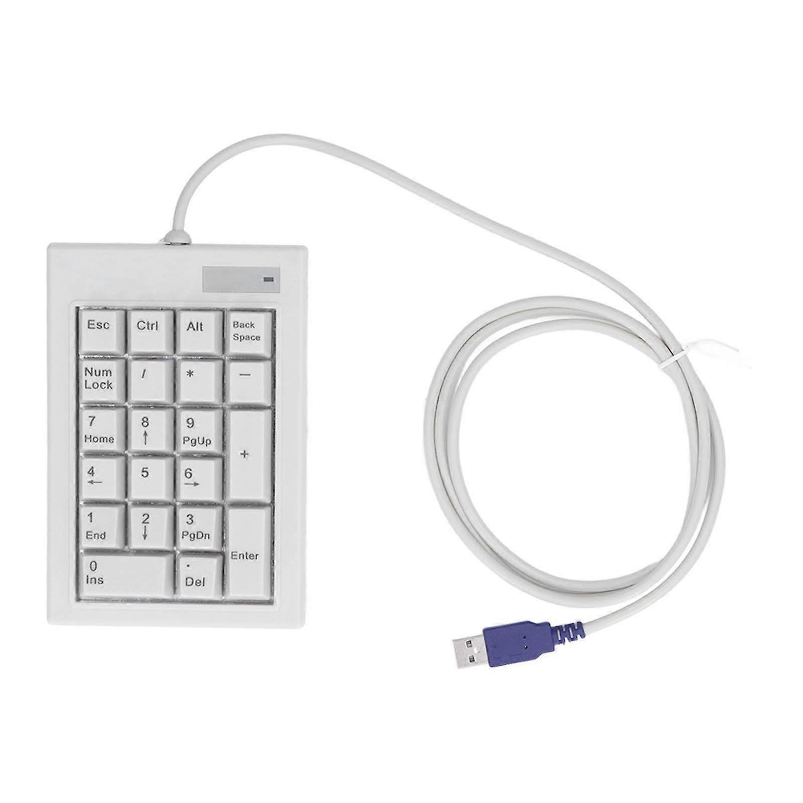 21 Key Numeric Keypad DC 5V Linear Action Switch Mini Portable USB Number Pad with Nonslip Feet for Laptop Desktop PCs