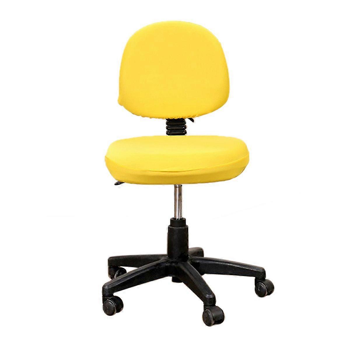 2 Pcs Universal Computer Office Chair Backrest Cover Protective Stretchable Rotating Drafting Chair Slipcover,Yellow