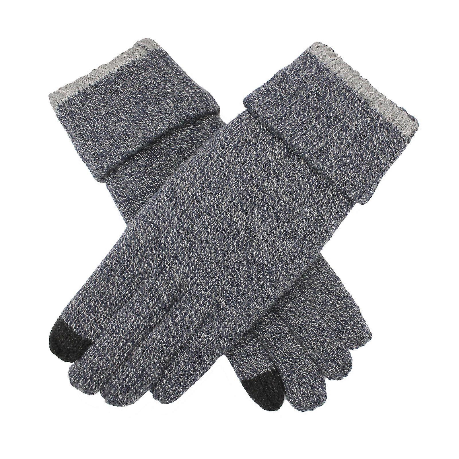 Dents Mens Thinsulate Lined Touchscreen Knit Gloves with Rollover Cuff