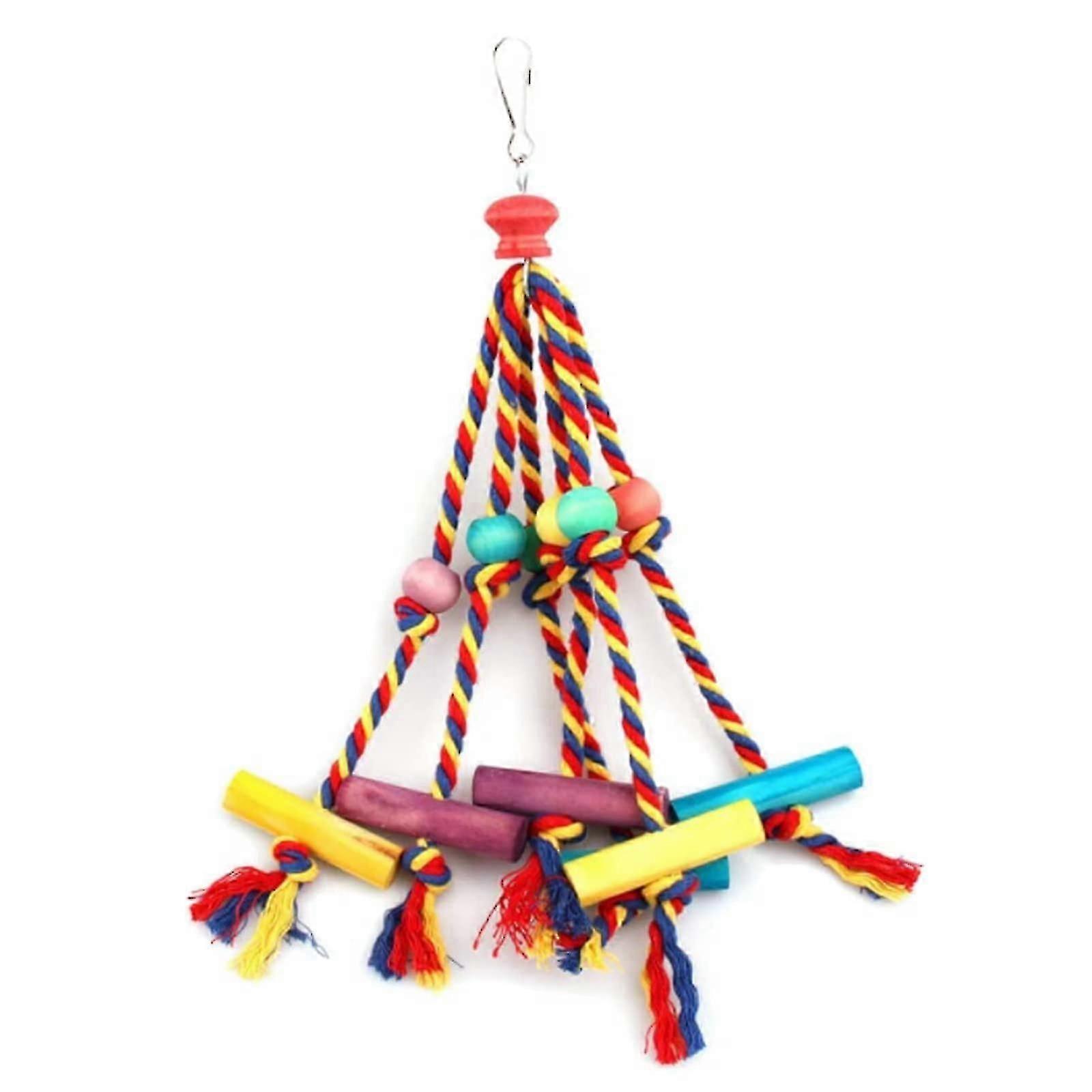 Parrot Chew Toy Colorful Bird Plaything Unique Parrot Hanging Toy For Finches Budgie Macaws