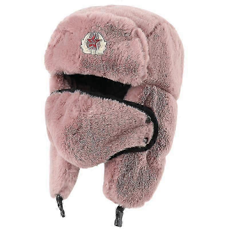 Winter Russian Fur Warm Hat Plush Badge