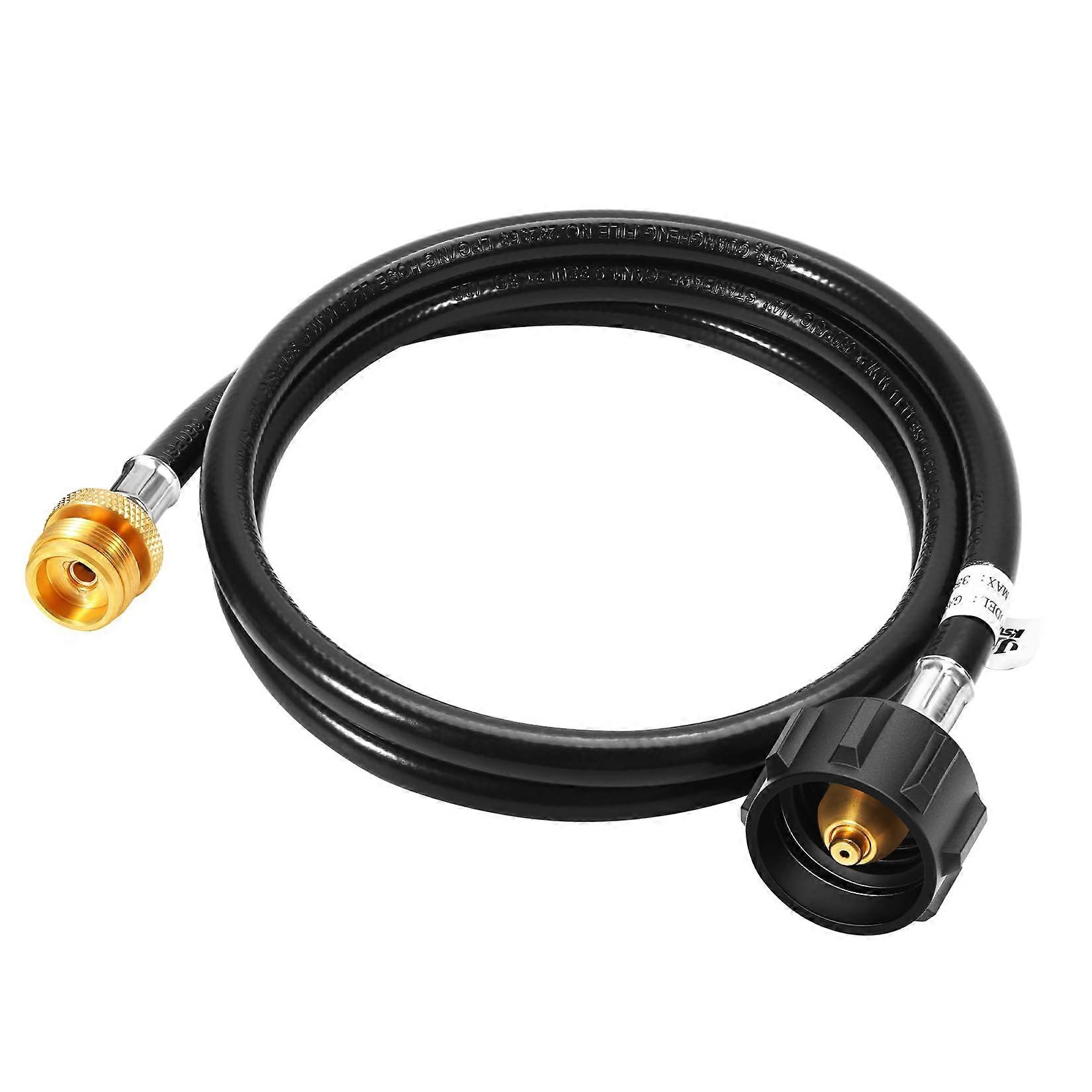 5FT Propane Hose Adapter for Grill and Stove, High Pressure, Compatible with Most BBQ Models, Durable Rubber Construction