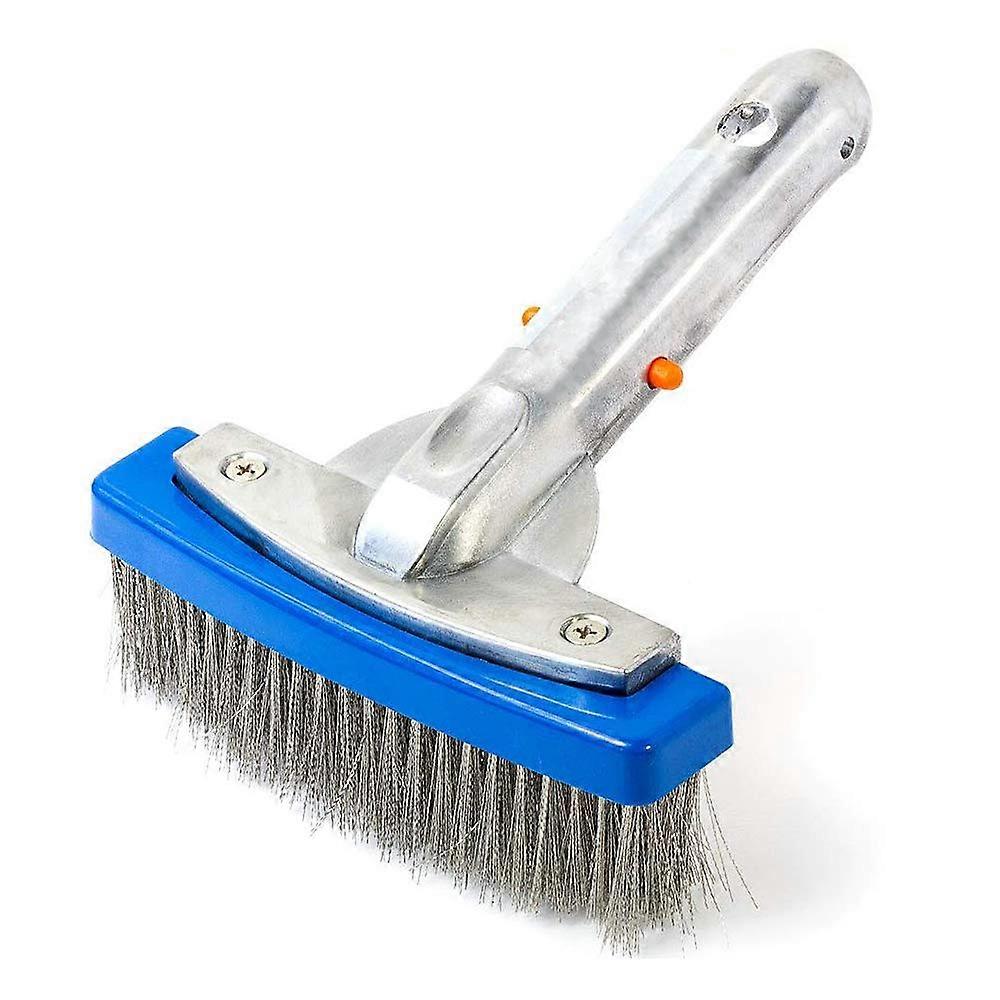 Stainless Steel Pool Brush for Cleaning 5-Inch Bristles, Durable Pool Cleaning Tool, Heavy Duty Design with Ergonomic Handle